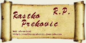 Rastko Preković vizit kartica